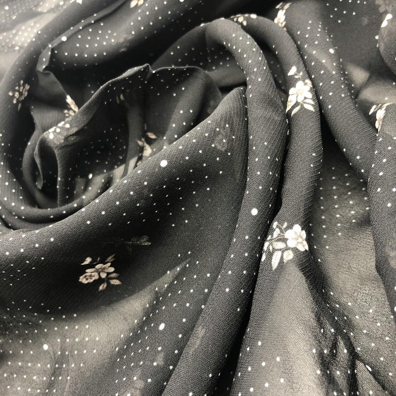 Custom 50D viscose rayon Georgette chiffon digital printing fabric to make ladies summer skirts and shirts