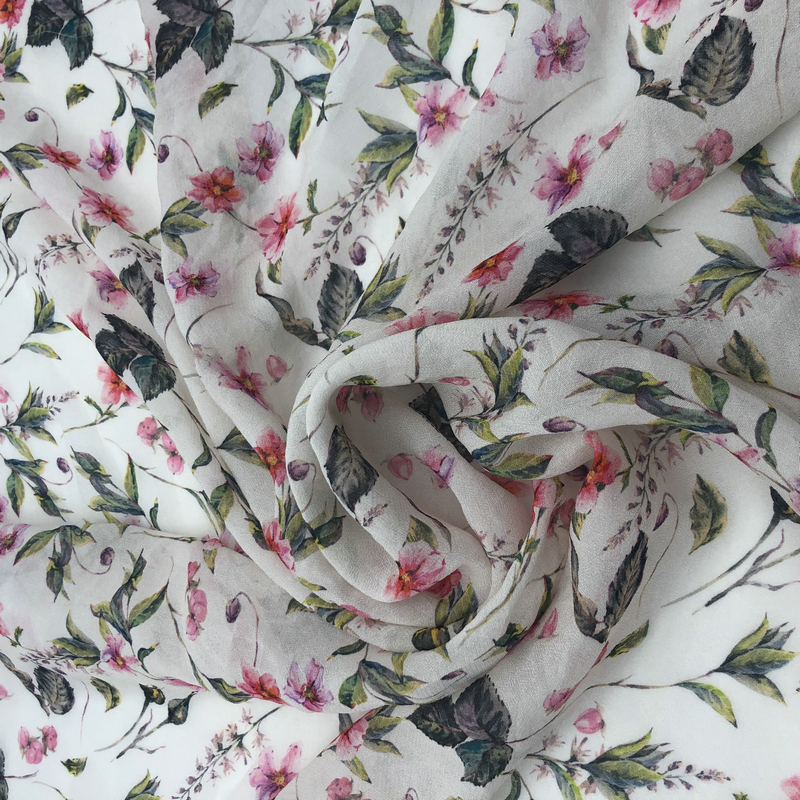 Custom 50D viscose rayon Georgette chiffon digital printing fabric to make ladies summer skirts and shirts