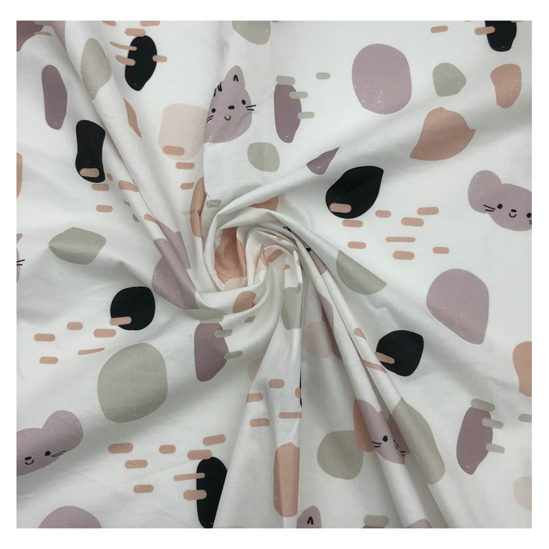 Low MOQ 57/58” width 100% custom cotton fabric flower digital printed organic cotton fabric