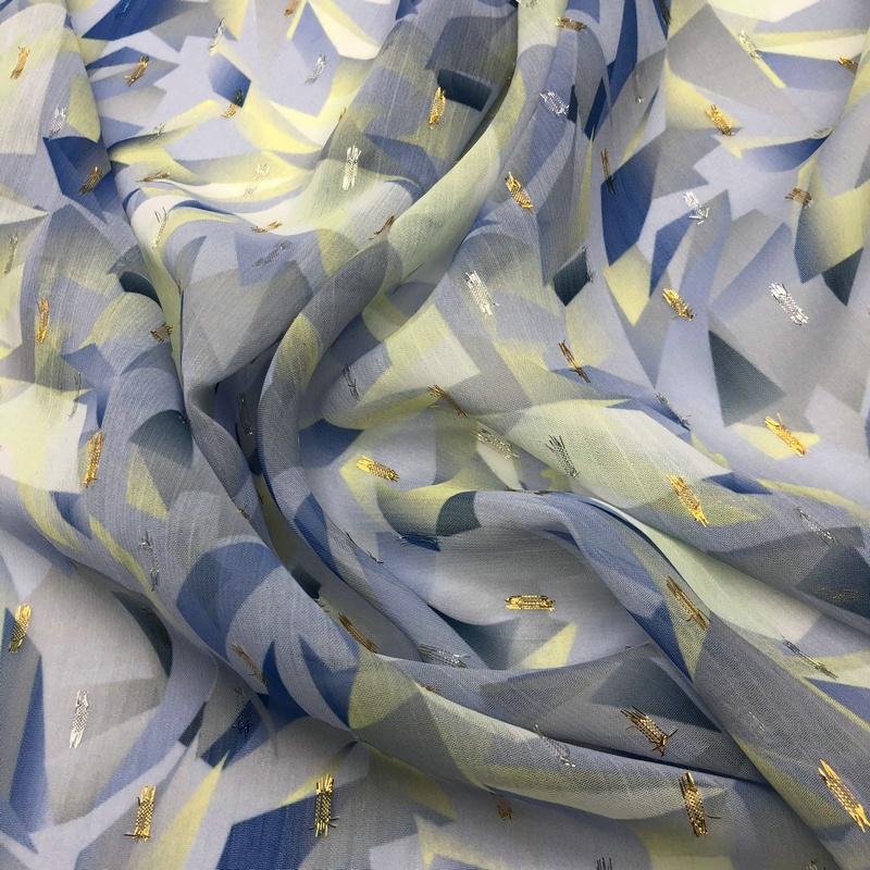 Custom 100% Polyester Printed Chiffon Beautiful Design Chiffon Fabric with Purl