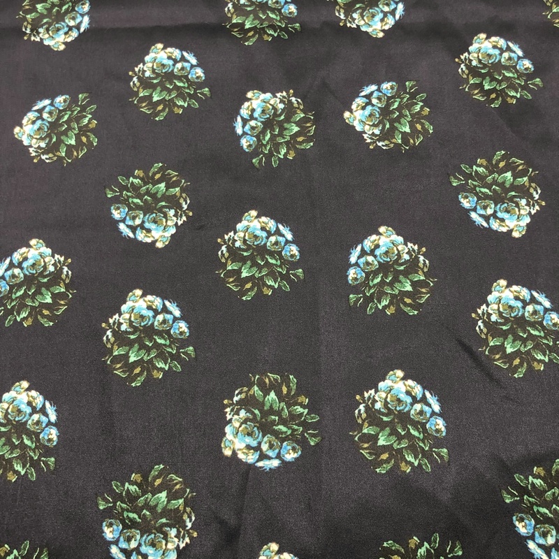 Factory Latest Medium Weight Breathable Stretch Floral Chiffon Poly Satin Fabric Floral printed fabric