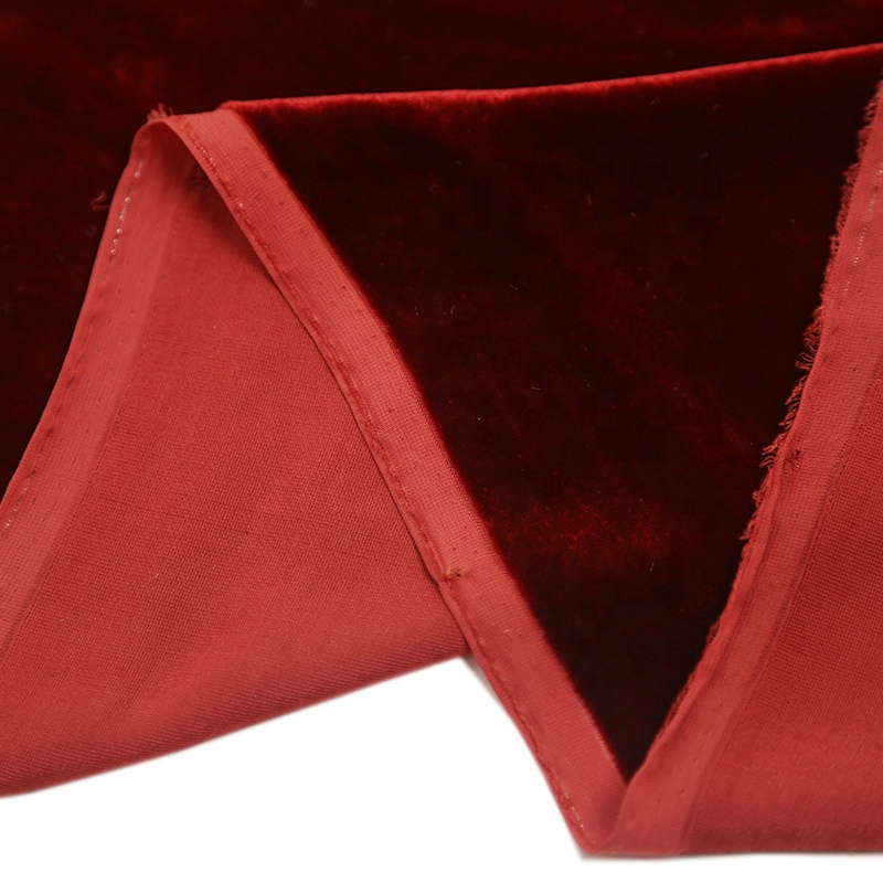 Luxury Italian Viscose Silk Velvet Fabric Hand Soft Velour Wholesale Fabric Silk Velve Solid color
