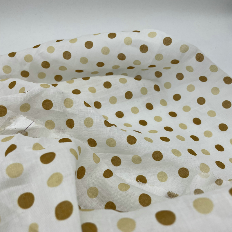 wholesale 36S 100% ramie 84GSM dots design summer shirt dress fabric customization
